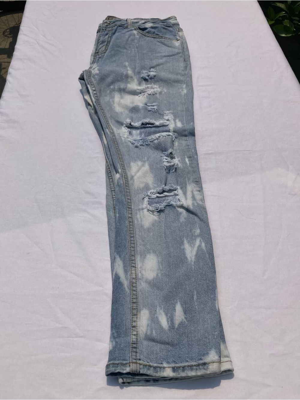 CJ Black Designer Skinny Flex Jeans Bleached Distressed Mens 34” X 32”